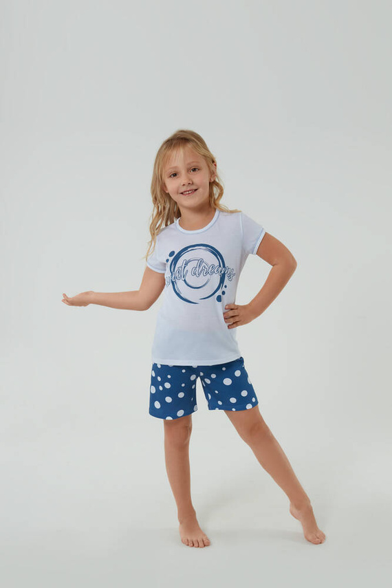 Pigiama da bambina Raba Italian Fashion - stampa bianco/blu