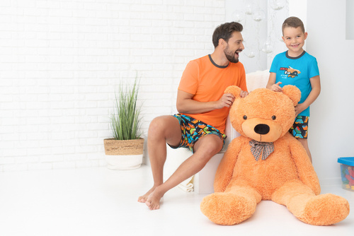 Pigiama da bambino a maniche corte, pantaloni Moda Italiana - turchese/stampa