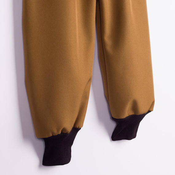 Nicol Pantaloni softshell bambini 229053 con pile, vita alta, polsini - oliva