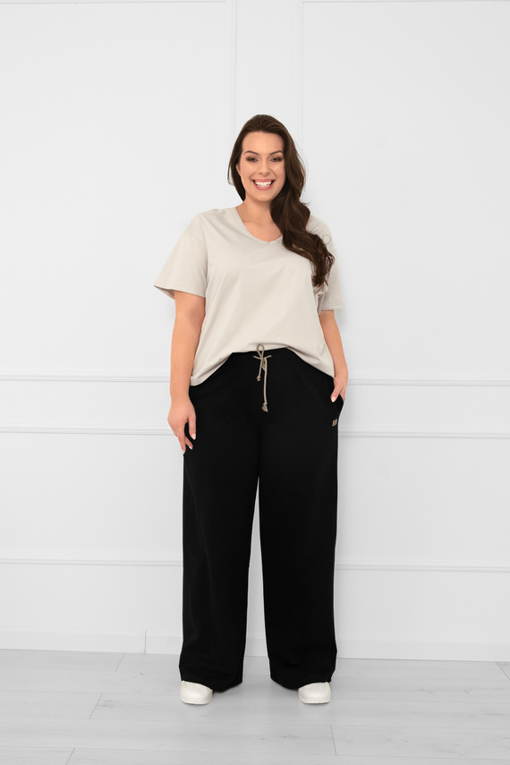 Pantaloni lunghi da donna Caro nero - pantaloni eleganti e alla moda in un colore alla moda