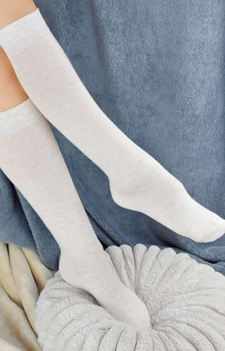 SB158 Gambaletto da donna Noviti beige - confortevole, liscio in morbido tessuto a maglia