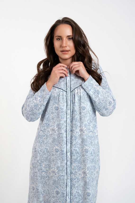 Camicia da notte sbottonata Talita Moda italiana - stampa blu