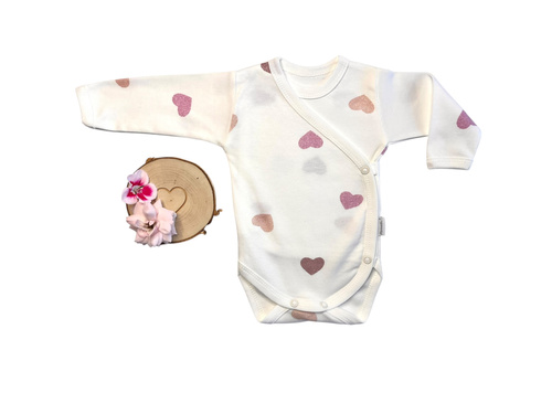 Mamatti BD15026 body a manica lunga per bambina - 100% cotone, confortevole e morbido