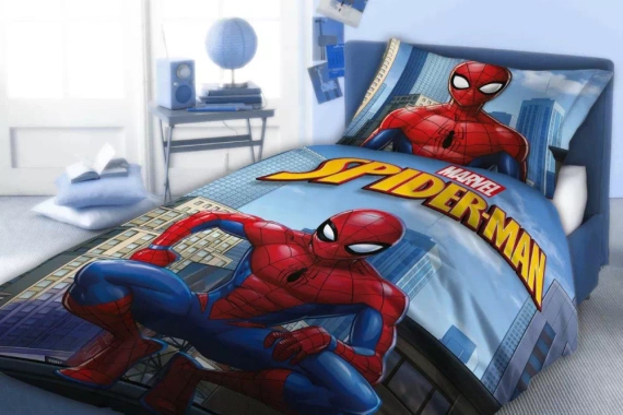 Spider-Man Faro biancheria da letto in cotone blu - 100% cotone, set per bambino