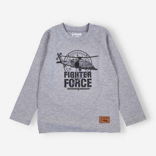 KAR-1018 Camicetta a maniche lunghe bambino Lagarto Verde grigio - cotone con elastan, produzione polacca