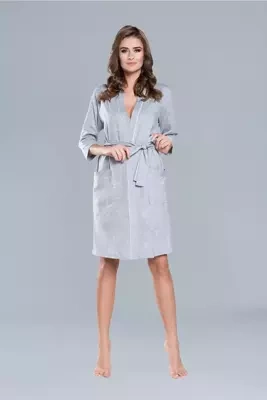 Megan Vestaglia da donna Moda italiana manica 3/4 - melange chiaro