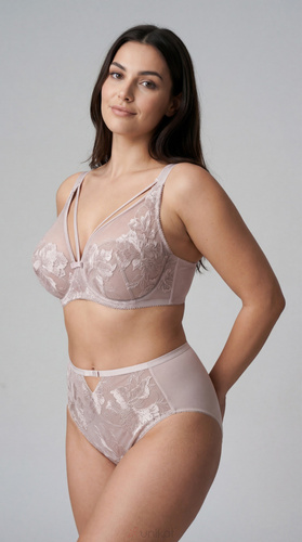 Slip Marissa Unikat rosa cipria ricamati eleganti a vita alta