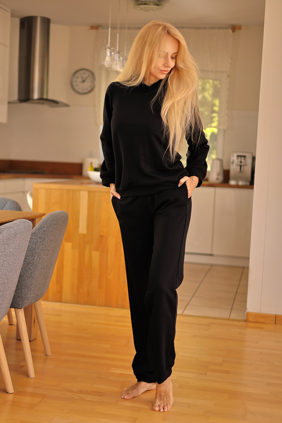 Tuta Brav donna Mirale | Set confortevole in cotone | Produzione polacca - nero