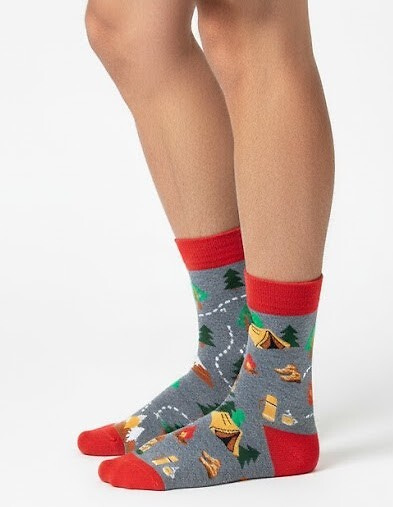 0125.053 Trekking - calze da uomo Milena con motivi colorati, Melange