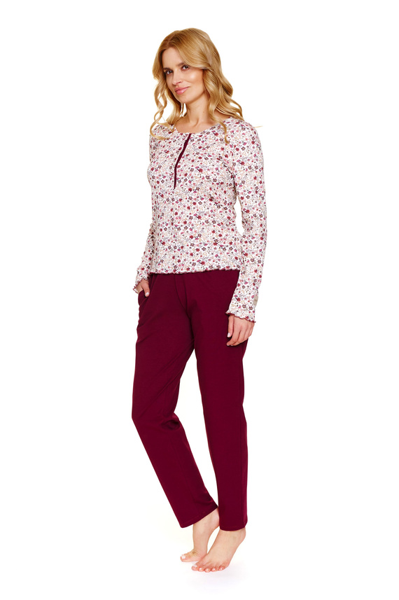 7307 Doctor Nap - Pigiama donna plus size con zip | 95% cotone, produzione polacca - flores