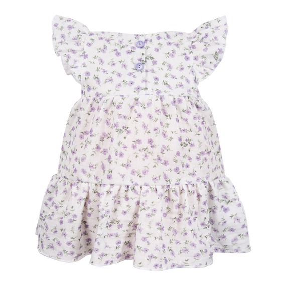 Abito Eevi in mussola di prato - manica corta, fiori piccoli, leggero