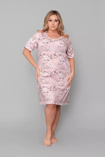 Camicia da notte a maniche corte Alwa Moda Italiana - stampa rosa