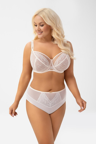 Gorsenia F 011 Dora slip vita alta in pizzo comfort donna beige