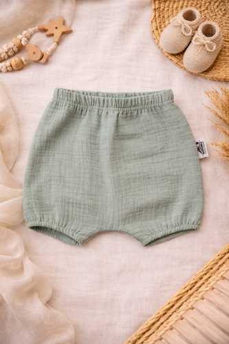 Baby Bloomers Just Muslin 40235M Makoma menta 100% cotone mussola, su elastico