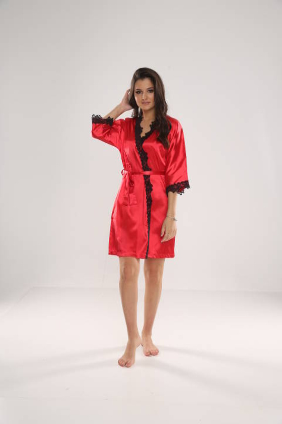 929 Kleoree Accappatoio da donna De Lafense - rosso