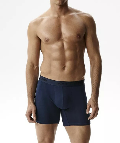 Boxer da uomo Atlantic 3MH-0177 A3 3 pezzi marrone-indaco-khaki, cotone, gamba lunga