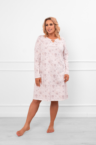 Camicia da notte da donna Satui - cotone, manica lunga, fantasia floreale Moda italiana