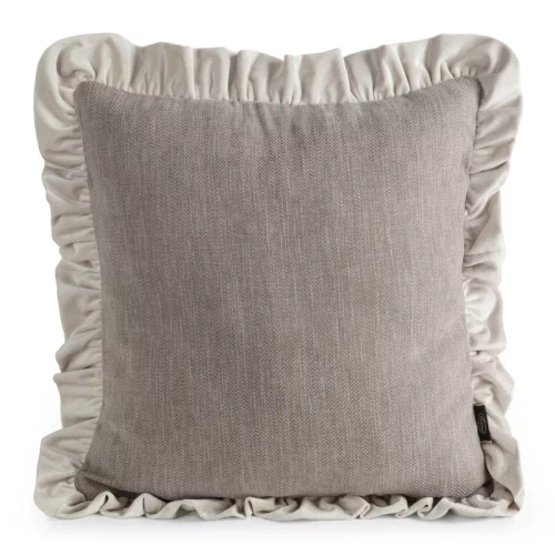 Eurofirany Elvara federa decorativa 45x45 in velluto con balza - beige