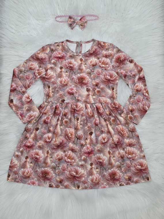 Bambarillo Wróżki – abito da bambina a fiori con manica lunga