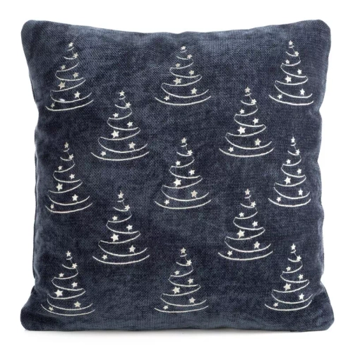 Federa natalizia Eurofirany Chp 297 45x45 in ciniglia con ricamo 300 g/m² blu navy