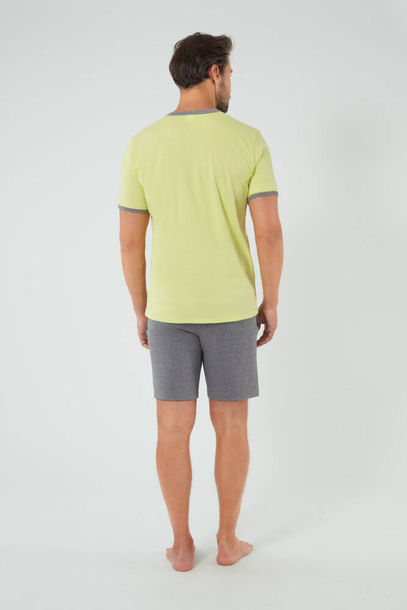 Nikodem Pigiama uomo a maniche corte, pantaloncini Moda italiana - verde lime
