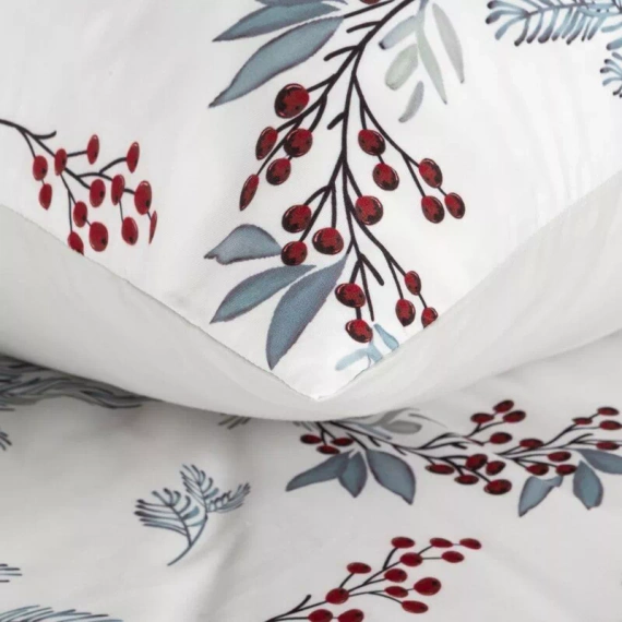 Biancheria da letto natalizia Peace Eurofirany in microfibra bianca con renne e rami