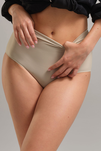 3151 Spiman Tortora Slip Modellante Vita Alta Senza Cuciture in Microfibra