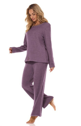 2414 Set donna Homewear L&L amethyst - camicetta e pantaloni in morbido tessuto a maglia