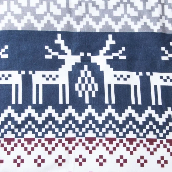 31515/1 Biancheria da letto natalizia in flanella Flanelove Darymex maroon blu navy - set 100% cotone, caldo e morbido