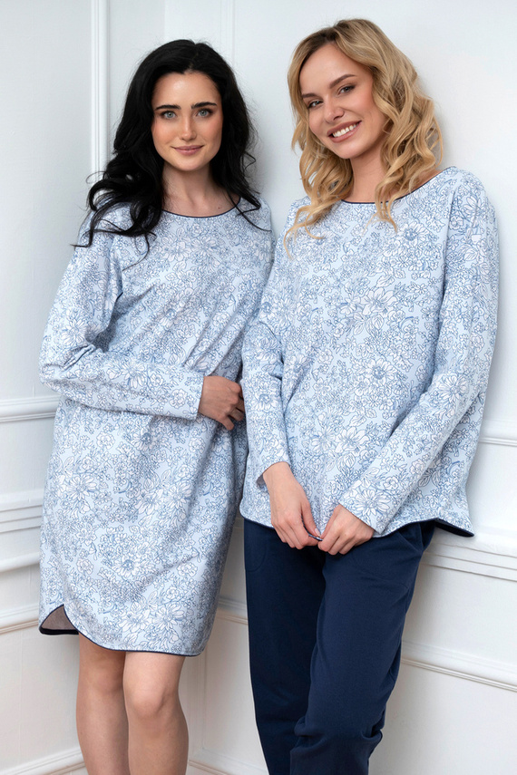 Camicia da notte Gracjela Moda italiana - stampa blu