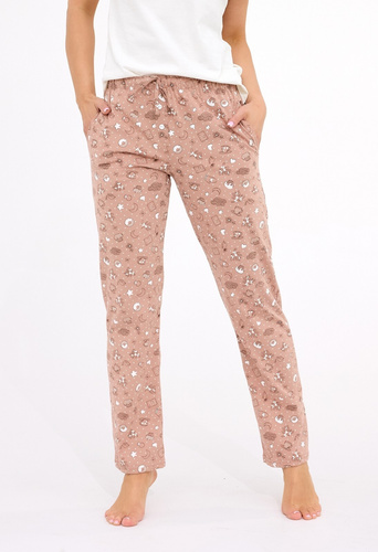 690/46 Pantaloni pigiama donna Cornette beige - cotone, tasche, comfort e stile