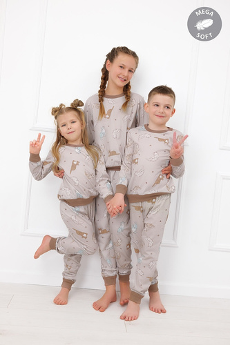 Italian Fashion Filka Pigiama bambino Mega Soft lungo con gatti caldo