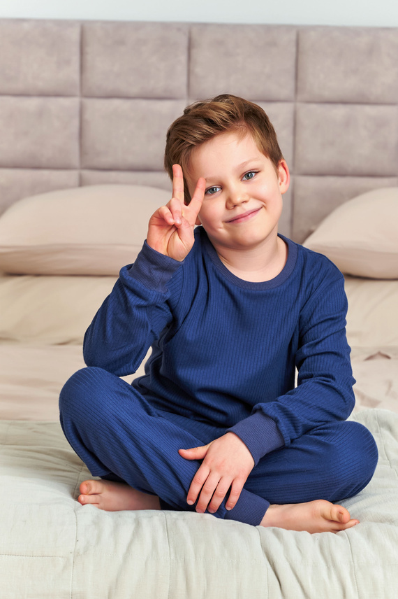 7351 Pigiama per bambini in cotone Doctor Nap - comfort classics - blu navy