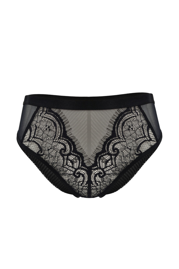 Mediolano Exclusive 19257 Slip donna nero in pizzo e rete