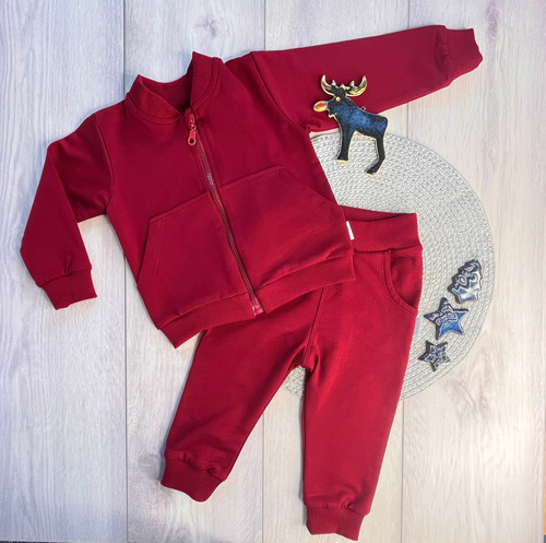 Tuta Mamatti da bambino DR08 Merry Christmas - marrone, top e pantaloni con zip e tasche