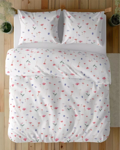 5486 B Detexpol Satin Stories bianco - rosa | 100% cotone, trama satinata, cerniera, confezione regalo