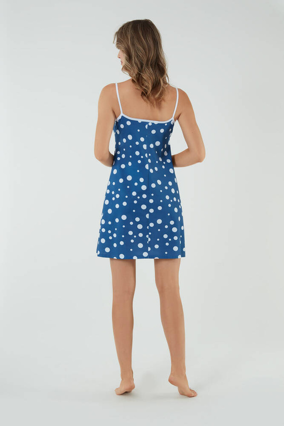 Camicia da notte Ojos, cinturino stretto Moda italiana - stampa blu