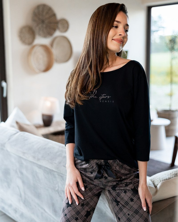 Sensis Reach For The Stars Pigiama da donna - nero-marrone