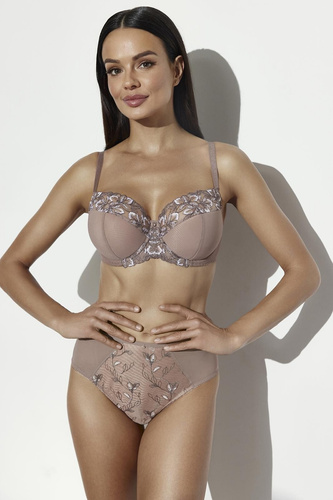 Ava 2273 Mocha Mousse Slip Donna Classici Ricamati con Rete