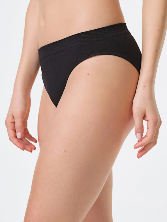Spiman LIGHT Nero Slip Midi in Bambù a Vita Bassa Traspiranti e Morbidi