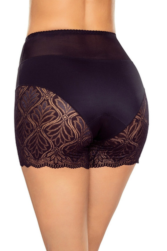 Eldar Vida nero - mutandine modellanti, vita alta, gambe in pizzo, microfibra