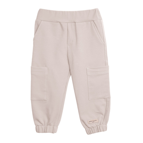 Simply Comfy Pantaloni della tuta per bambini Eevi beige - 100% cotone, con tasche