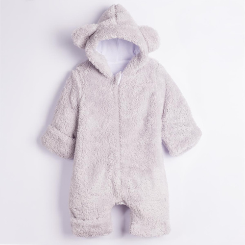 228269 Nicol FARMA Tuta neonato orsetto grigio con cappuccio cotone