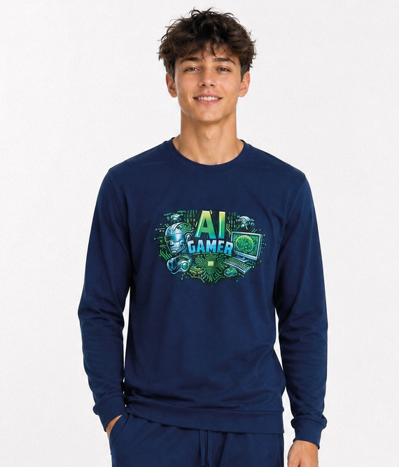 Pigiama giovane Cornette F&Y 998/61 AI blu navy 100% cotone lunga