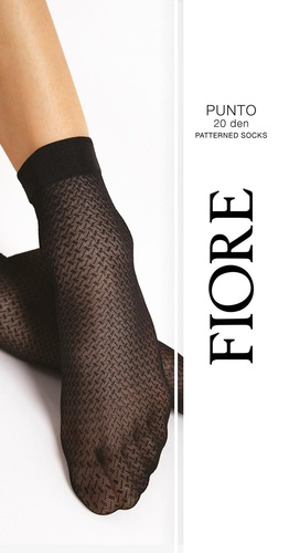 Fiore G1203 Punto Calze Donna Nere 20 DEN Fantasia Senza Costrizione