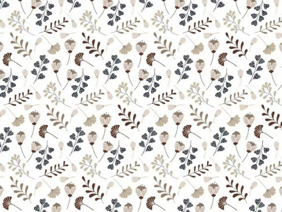 614N Biancheria da letto classica in cotone E24 Extrapościel bianco marrone foglie ramoscelli - 100% cotone, resistente, colorato, set da 2 pezzi