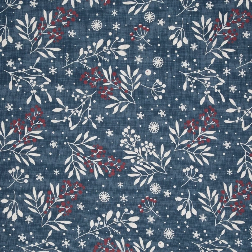 Kristy Christmas bedding Eurofirany blu navy/bordeaux - cotone ranforce, reversibile