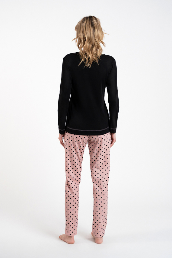 Bonilla Pigiama da donna manica lunga, pantaloni lunghi Moda italiana nero/stampa