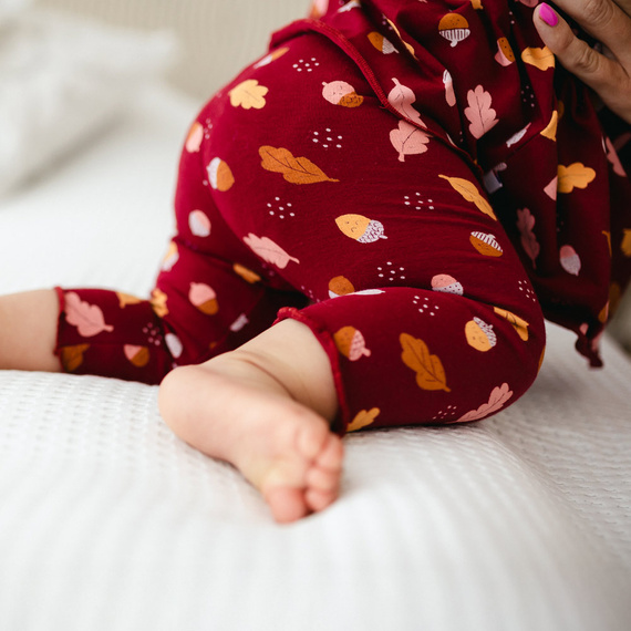 Leggings Fluffy Tails bambina - cotone, stampa bordeaux