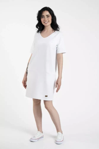 Karina Tunica da donna a manica corta Italian Fashion - bianco